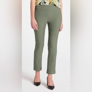 Fia Cuffed Straight Trouser, Size 10, Olive